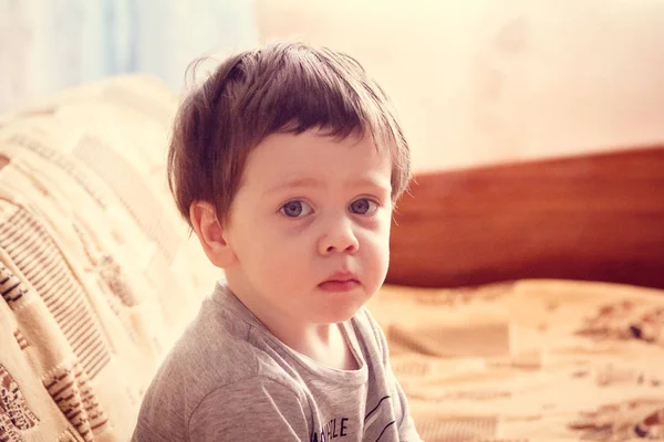 Ritratto Adorabile Bambino Caucasico — Foto Stock