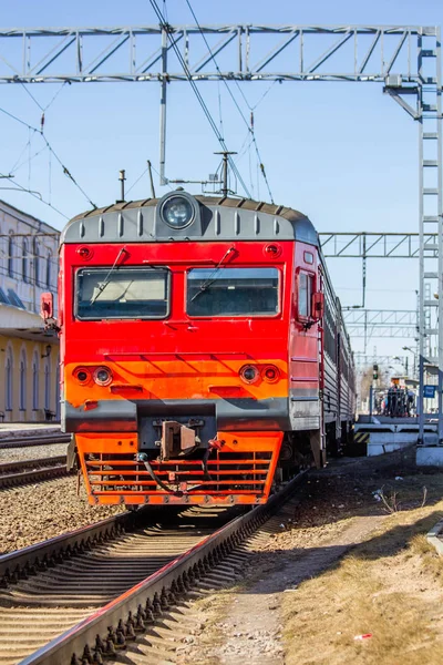 Train Russe Les Chemins Fer Russes Luban Avril 2018 — Photo
