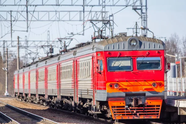 Train Russe Les Chemins Fer Russes Luban Avril 2018 — Photo