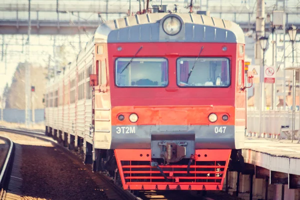 Ruský Vlak Ruská Železnice Luban Duben 2018 — Stock fotografie