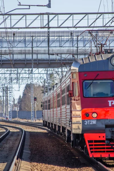 Rus Tren Rus Demiryolları Luban Nisan 2018 — Stok fotoğraf