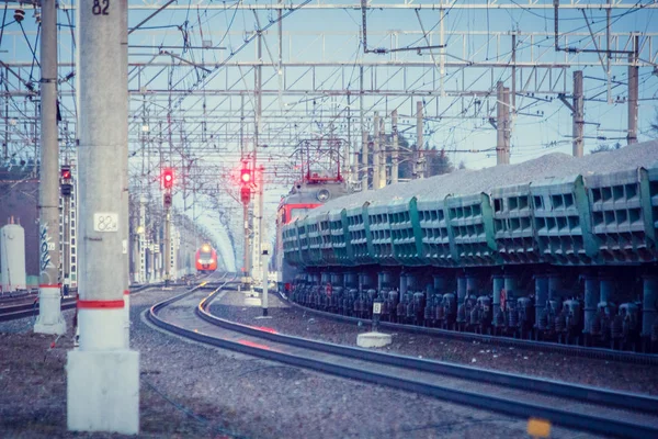 Locomotora Eléctrica Vías Férreas Tren Eléctrico — Foto de Stock