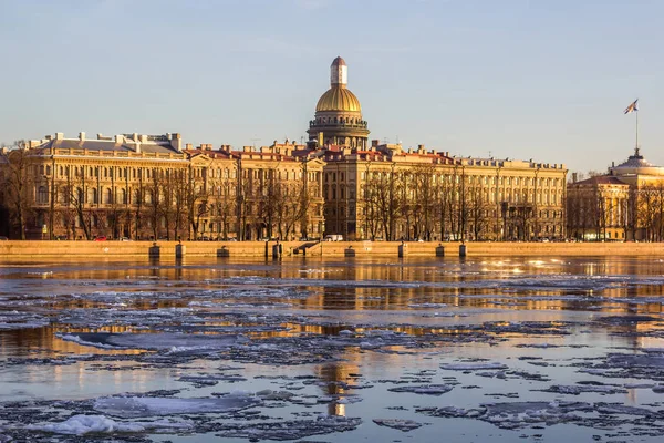 Pôr Sol Centro São Petersburgo — Fotografia de Stock
