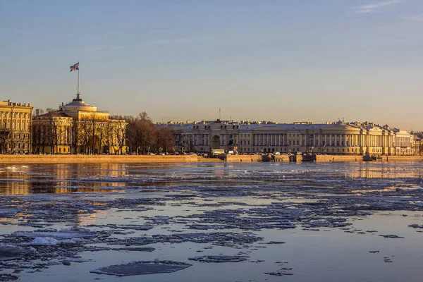 Pôr Sol Centro São Petersburgo — Fotografia de Stock