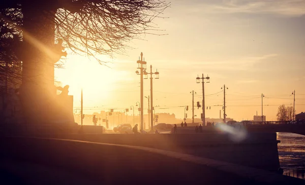 Sonnenuntergang Zentrum Von Petersburg — Stockfoto