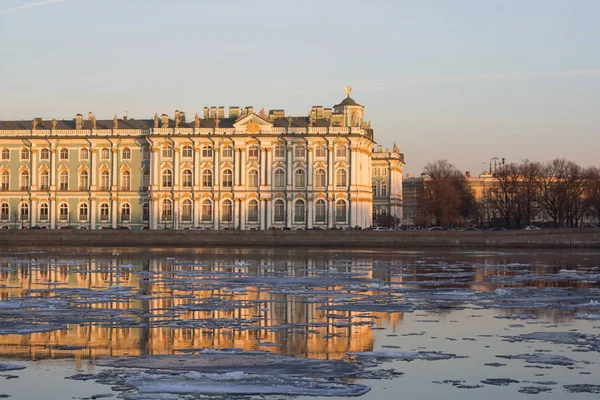 Puesta Sol Centro San Petersburgo — Foto de Stock