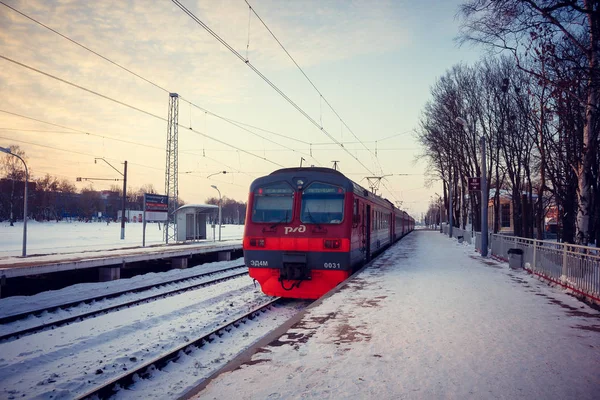 Locomotiva Elétrica Trilhos Ferroviários Comboio Elétrico — Fotografia de Stock