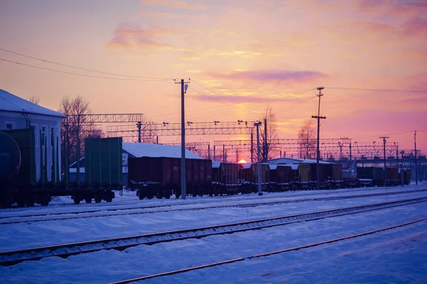 Ferrocarriles Rusos Vista Durante Día — Foto de Stock