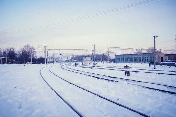 Ferrovie Russe Vista Giorno — Foto Stock