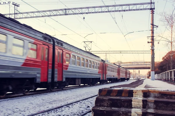 Locomotiva Elétrica Trilhos Ferroviários Comboio Elétrico — Fotografia de Stock