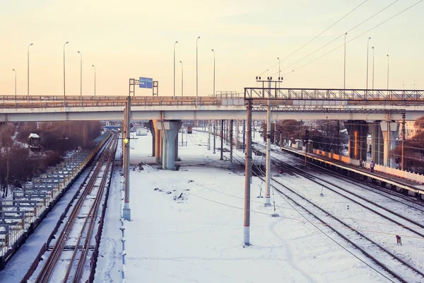 Russian Railways View Daytime — Stock Photo, Image