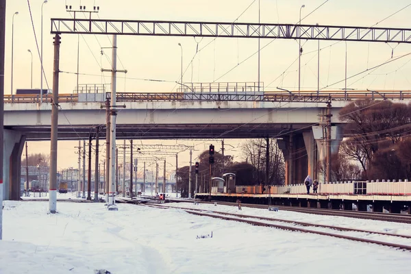 Russian Railways Vista Durante Dia — Fotografia de Stock