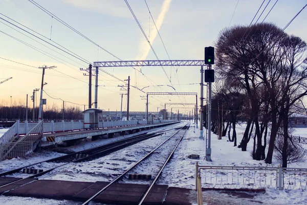 Weergave Van Russische Spoorwegen Overdag — Stockfoto