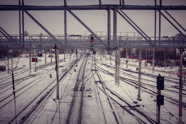 Russian Railways View Daytime — Stock Photo, Image