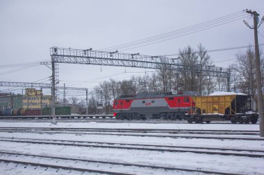 Demiryolunda Rus treni, havadan görünüm