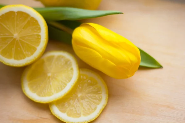 Lemons Yellow Tulip — Stock Photo, Image