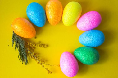 Parlak Paskalya yumurta renkli, görünümü Kapat