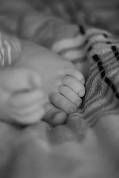 Feet Adorable Little Boy Sleeping — Stock Photo, Image