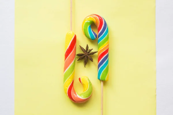 Caramelo Rayado Brillante Año Nuevo — Foto de Stock