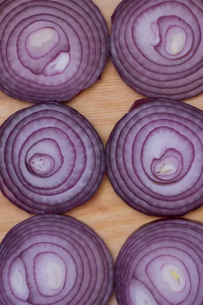 red onions cut into rings