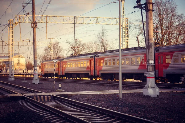 Russia 2018 Train Goes Rails — Stock Photo, Image