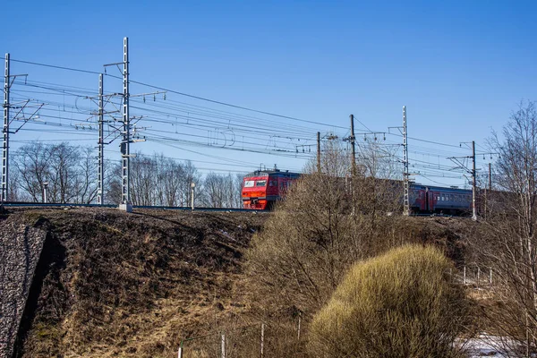 Elektriska Lok Järnvägsspår Elektriska Tåg — Stockfoto