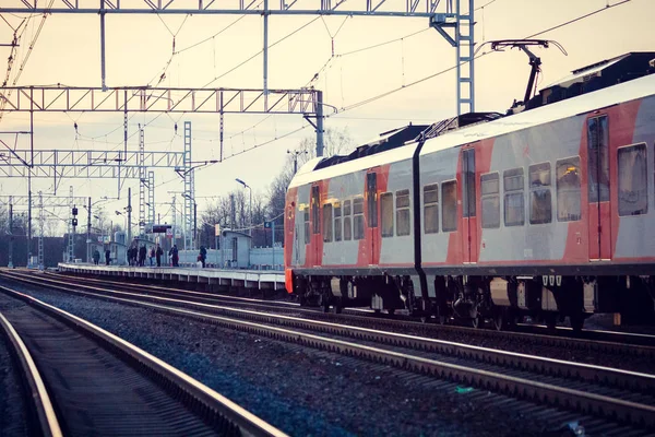 Elektrolokomotive Auf Bahngleisen Elektrozug — Stockfoto