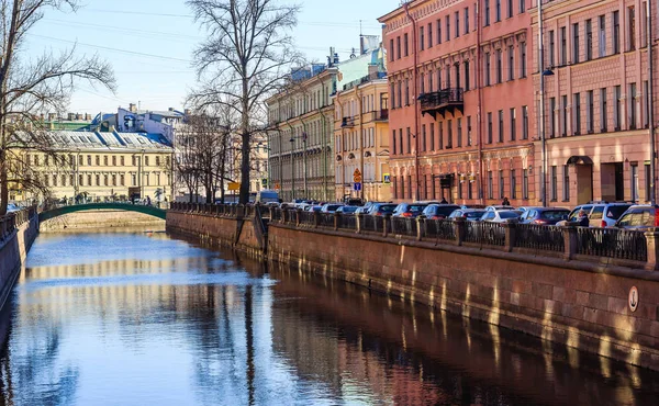 The Fontanka River in St. Petersburg, sunny spring day