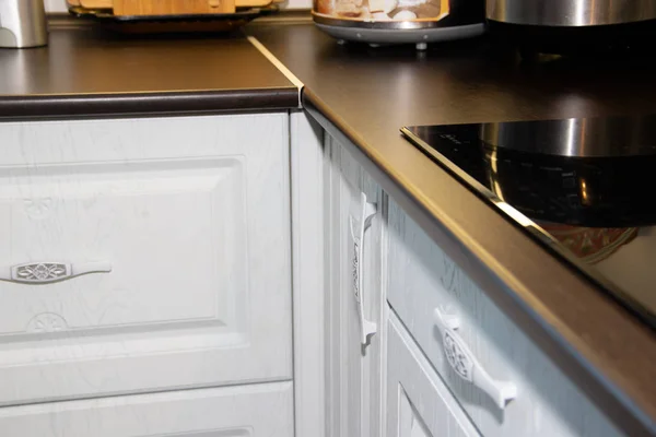 White Kitchen Wooden Kitchen Modern Furniture Kitchen Interior Kitchen Individual — Stock Photo, Image