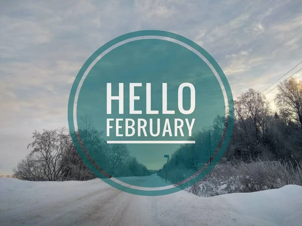 Şubat fotoğraf Merhaba. Yeni yıl başlangıcı. Tebrik kartı.