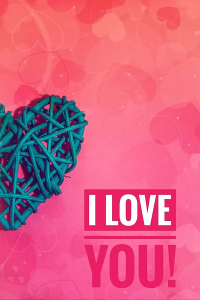 Cartão Postal Adoro Sentimentos Amantes Banner Com Texto Amo Amor — Fotografia de Stock
