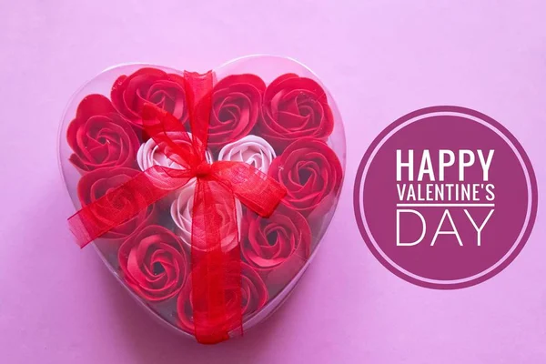Képeslap Valentine Day Gratulálok Nap Szerelmeseinek Romantikus Przdnik Szeretet Boldogság — Stock Fotó