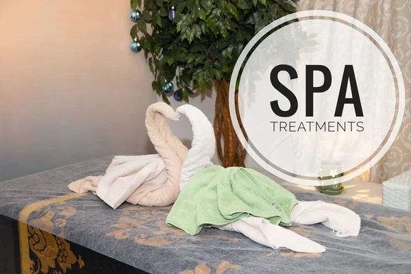 Kép Szöveg Spa Kezelések Banner Reklám Spa Szalon Wellness Kezelések — Stock Fotó