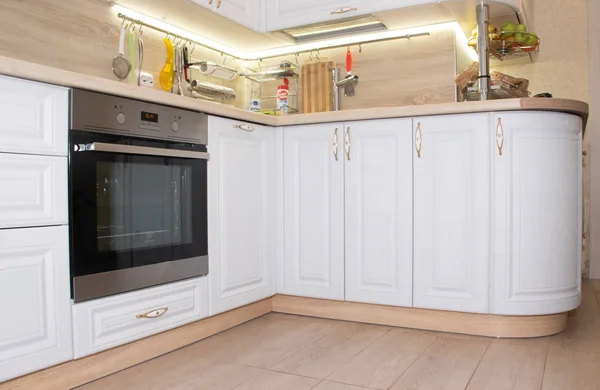 Dapur Modern Putih Dari Oak Padat Dapur Modern Dapur Putih — Stok Foto