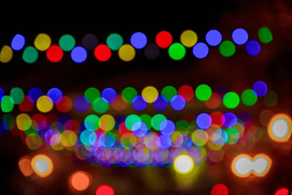 Defocused Karácsonyi Fények Háttér Karácsonyi Fények Bokeh Karácsonyi Háttér Bokeh — Stock Fotó