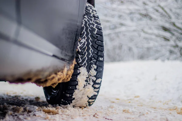 Wheel Spikes Winter Road Protected Tire — Stock Photo, Image