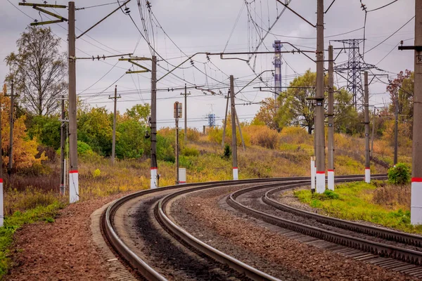 Άποψη Του Ρωσικού Σιδηροδρόμου Της Έννοιας Του Ταξιδιού — Φωτογραφία Αρχείου