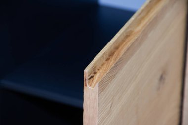 Wooden drawer in the kitchen. Drawers with closers. Modern kitchen.