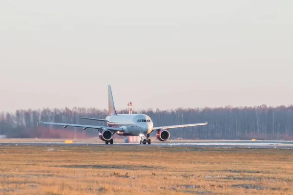 Avión Ruso Aeropuerto Pulkovo Noviembre 2018 Rusia San Petersburgo — Foto de Stock