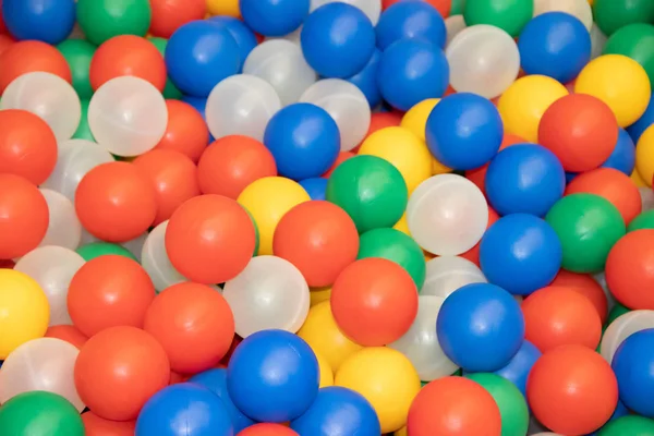 Balls for a dry pool. Background of many colored plastic balls.