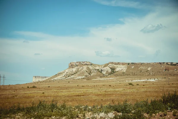 Blick Auf Weißen Felsen Bei Tag Krim Berge — Stockfoto