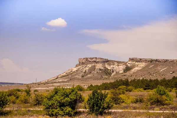 Vista Della Roccia Bianca Giorno Montagne Della Crimea — Foto Stock