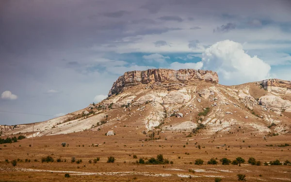 Vista Roca Blanca Durante Día Las Montañas Crimea — Foto de Stock