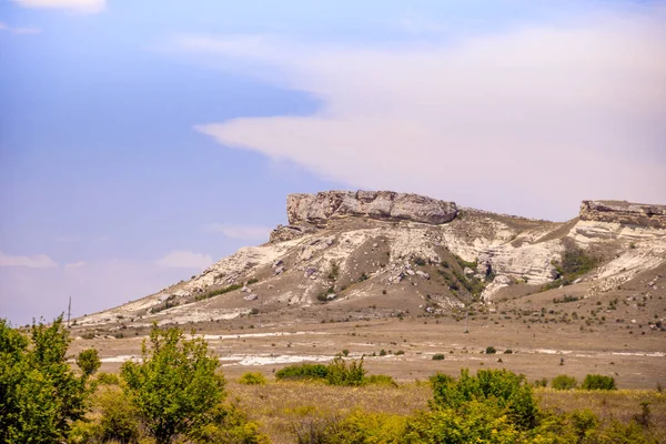 Uitzicht Witte Rots Overdag Krim Mountains — Stockfoto