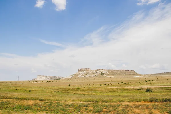 Vista Della Roccia Bianca Giorno Montagne Della Crimea — Foto Stock