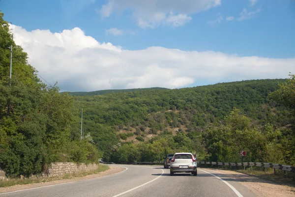 Θέα Του Δρόμου Στα Βουνά Μέρα Την Κριμαία Ταξίδια Την — Φωτογραφία Αρχείου