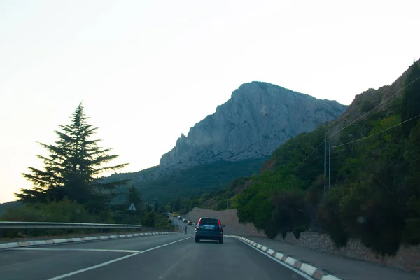 View Road Mountains Daytime Crimea Travel Car Concept — Stock Photo, Image