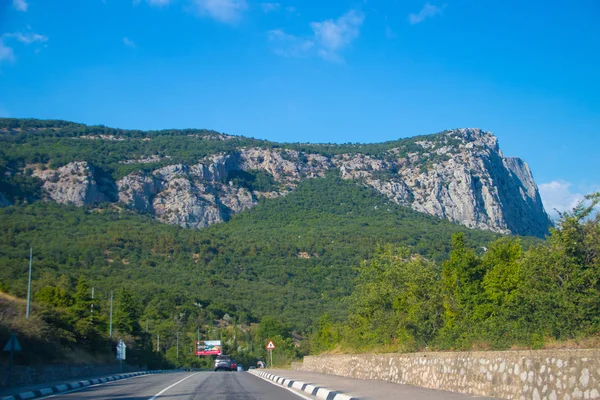 Вид Дорогу Горах Денний Час Крим Подорож Концепцією Автомобіля — стокове фото