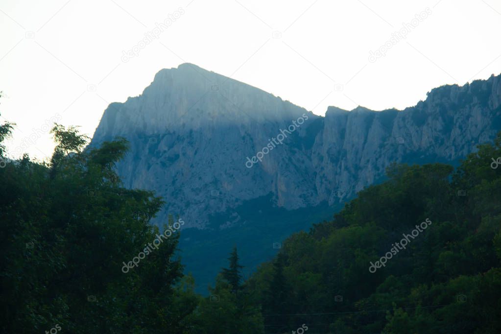 Nature landscape with mountains at daytime, Crimea