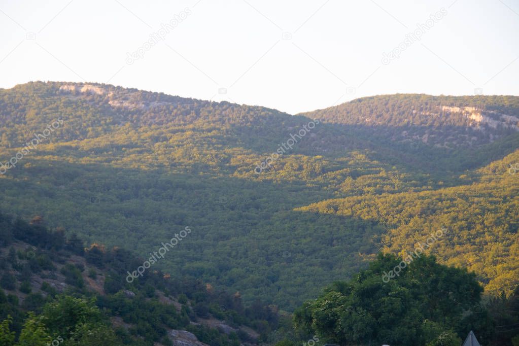 Nature landscape with mountains at daytime, Crimea